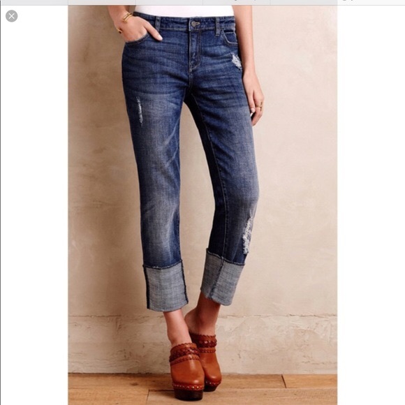 Anthropologie Denim - Pilcro Hyphen High Cuff Distressed Jeans